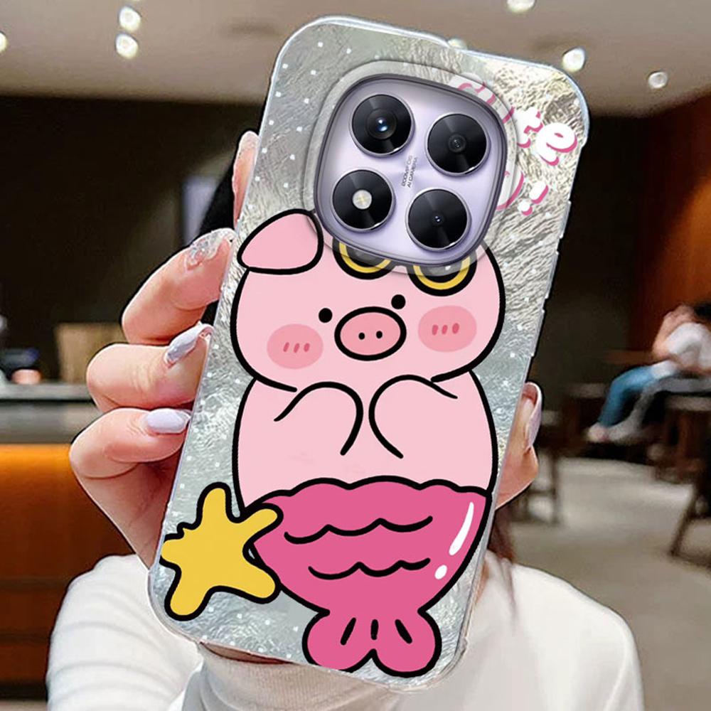 Kolorowy Gradient Biały Motyl Leopard Love Print Etui na Telefon Xiaomi Redmi Note 14 Pro 5G Pokrowiec Miękki Silikonowy Bumper Twardy PC Tylny Pokrowiec