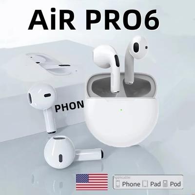 Original Air Pro 6 TWS Drahtlose Kopfhörer Fone Bluetooth Kopfhörer Mikrofon Pods In-Ear Earpods Pro6 Ohrhörer Sport Headset Für Xiaomi