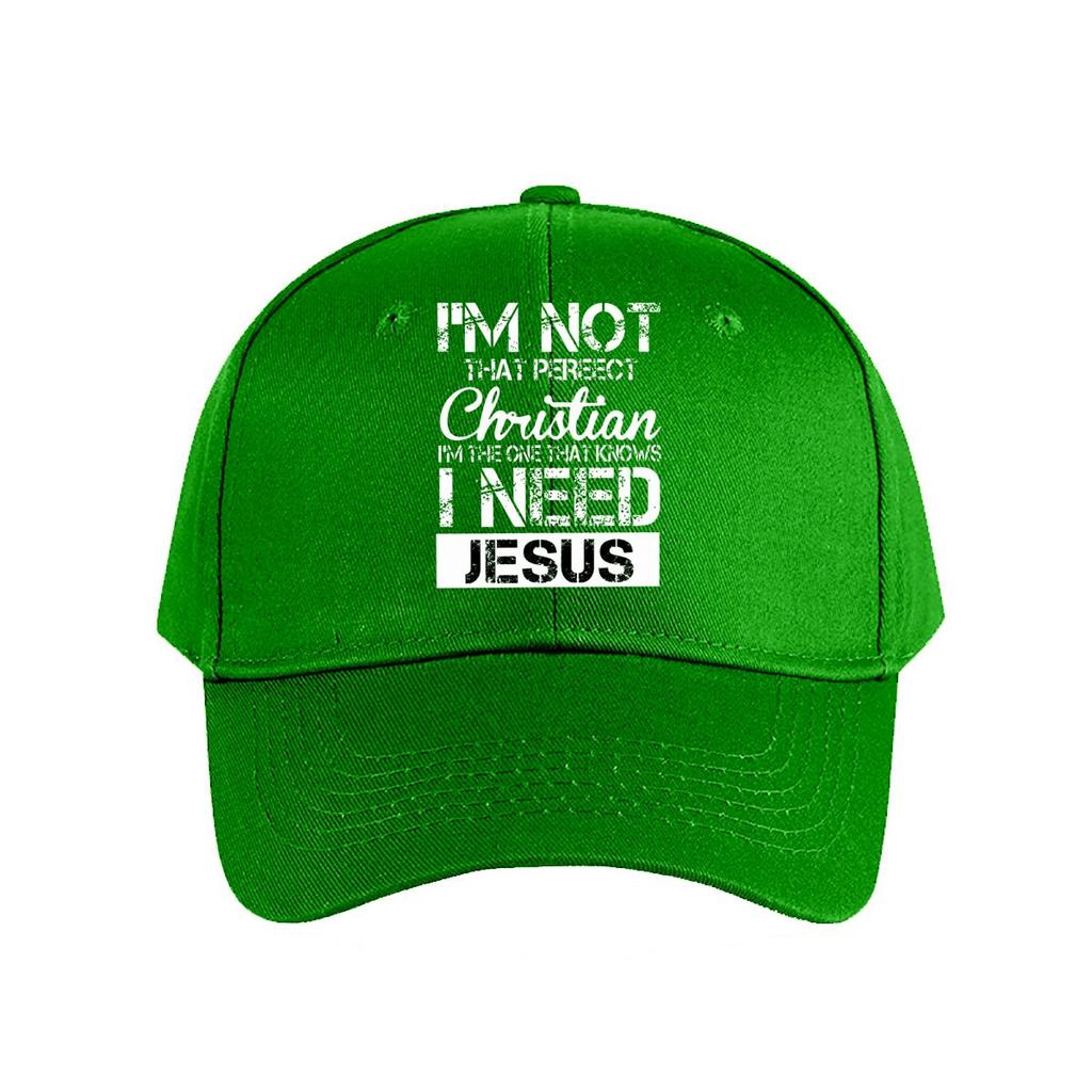 Need Jesus Distressed Typography Christian Faith Graphic Baseball Cap Fashion Unisex Sunhat Womens Outdoor Sports