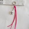 Leather Braided Rope Keychain Star Charm Pendant Keyring  Simple All-Matching Bag Decoration Jewelry Accessories