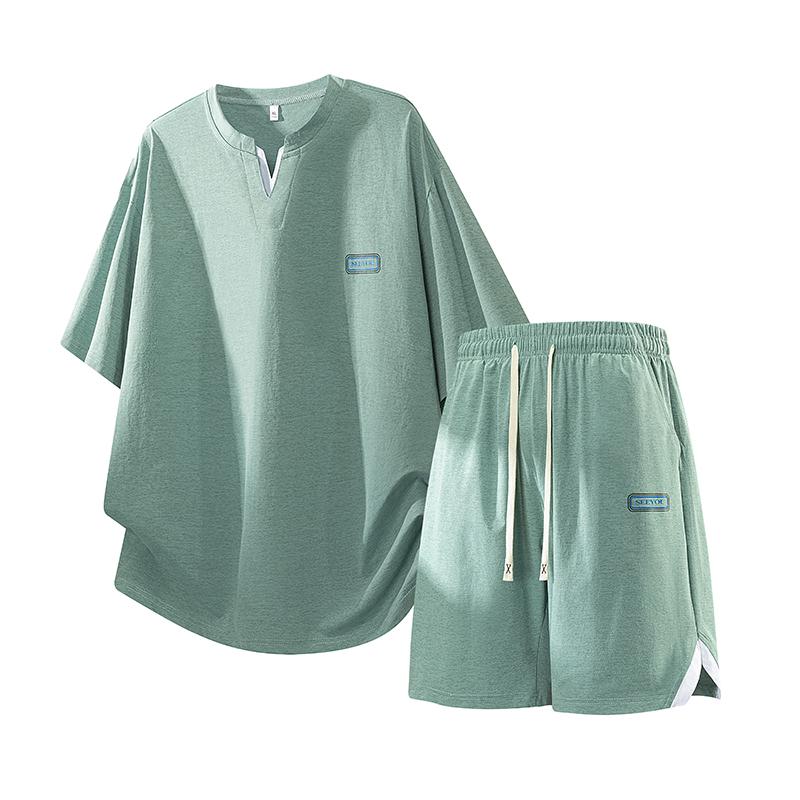 Summer Casual Sports Suit Men's Short Sleeved Two-piece Set