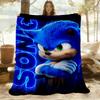 1PC Sonic Poster Outdoor Flannel Throw Blanket - HD Printed Lightweight Soft Warm All-Season Blanket for Sofa, Bed, Travel - Machine Washable
