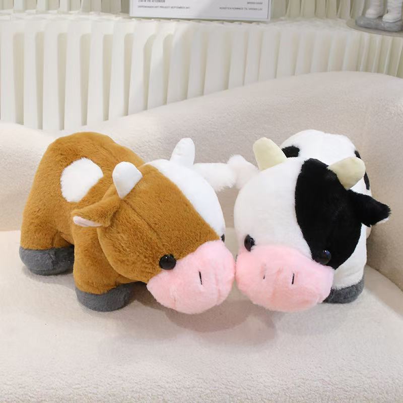 32cm Ranch Cow Doll Simulation Plush Toy Handmade Doll Cartoon Anime Cute Pillow Cushion Home Decoration Children's Birthday