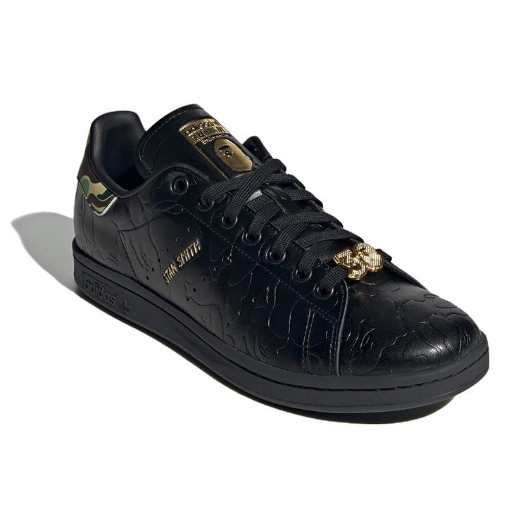 BAPE X Adidas Stan Smith 30th Anniversary - Black Men Sneakers Core-Black Gold-Metallic IG1116