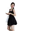 Elegant White Summer Suspender Dress - Sexy, Slimming, Puffy Princess Style for Petite Women