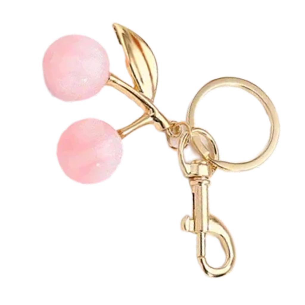 Sparkling Cherry Bag Accessory Fashion Keychain Alloy Resin Texture Cherry Keyrings Perfect for Party and Casual Outfits