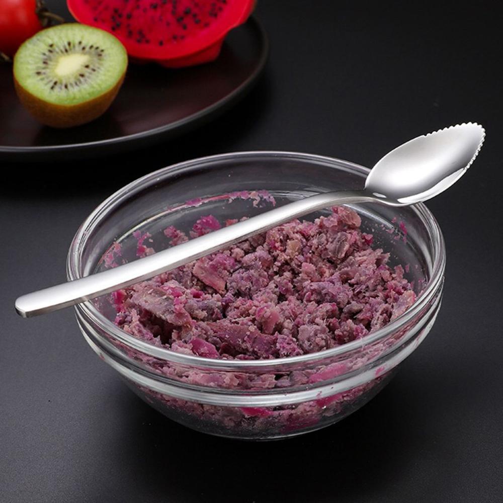 Serrated Edge Scraping Sawtooth Baby Food Processer Grapefruit Spoon Kiwi Mango Scoop Fruit Tool