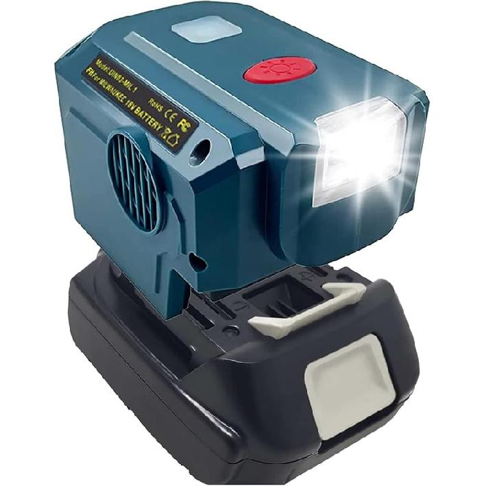 150W Power Inverter Generator Fit for Ryobi 18V Lithium Battery, DC 18V to AC 110V-120V Portable Power Station, with 2 USB & AC Outlet & 200LM LED