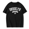 Summer Men's Cotton T-Shirt Brooklyn Print Top T-Shirt Men's Fashion Letter Vest Short Sleeve Clothing Harajuku Street Wear