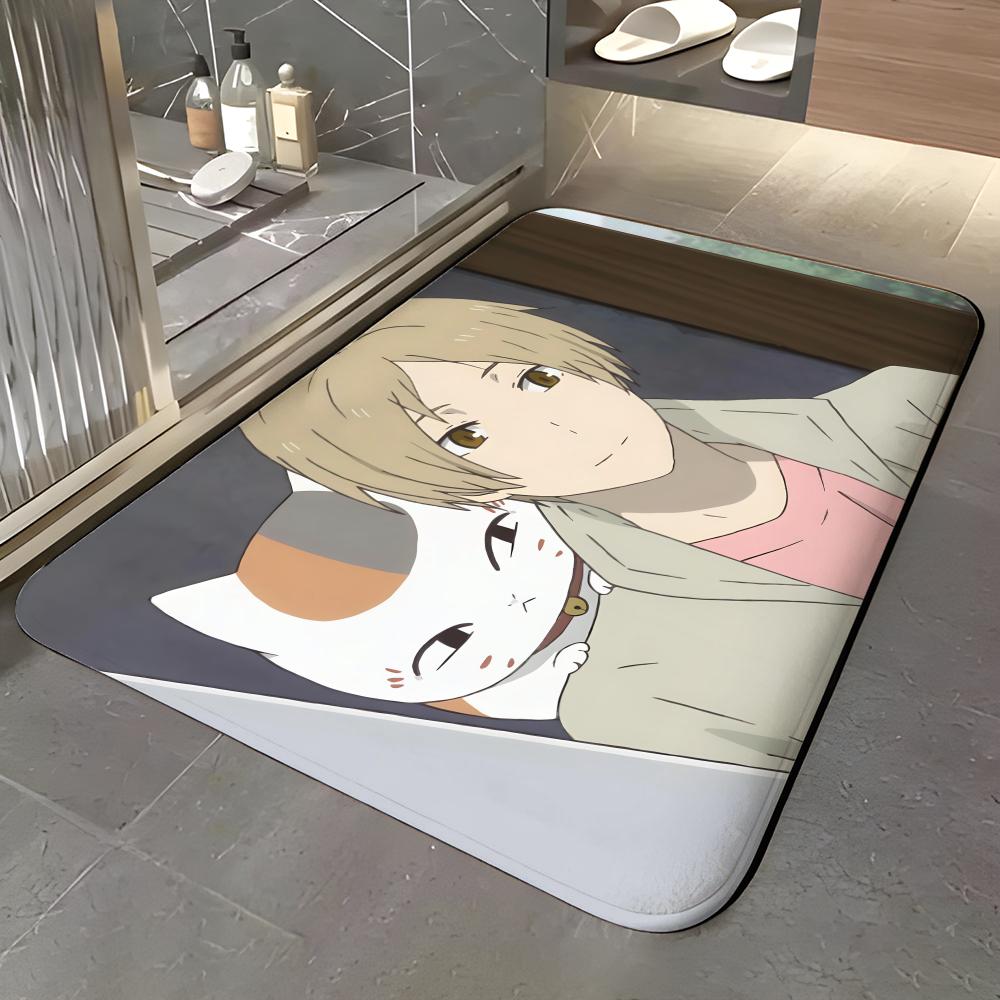 anime N-Natsume's Book of Friends Floor Mat Soft Flannel Entrance Door Mat Non Slip Absorbent Bathroom Bedroom Floor Rug