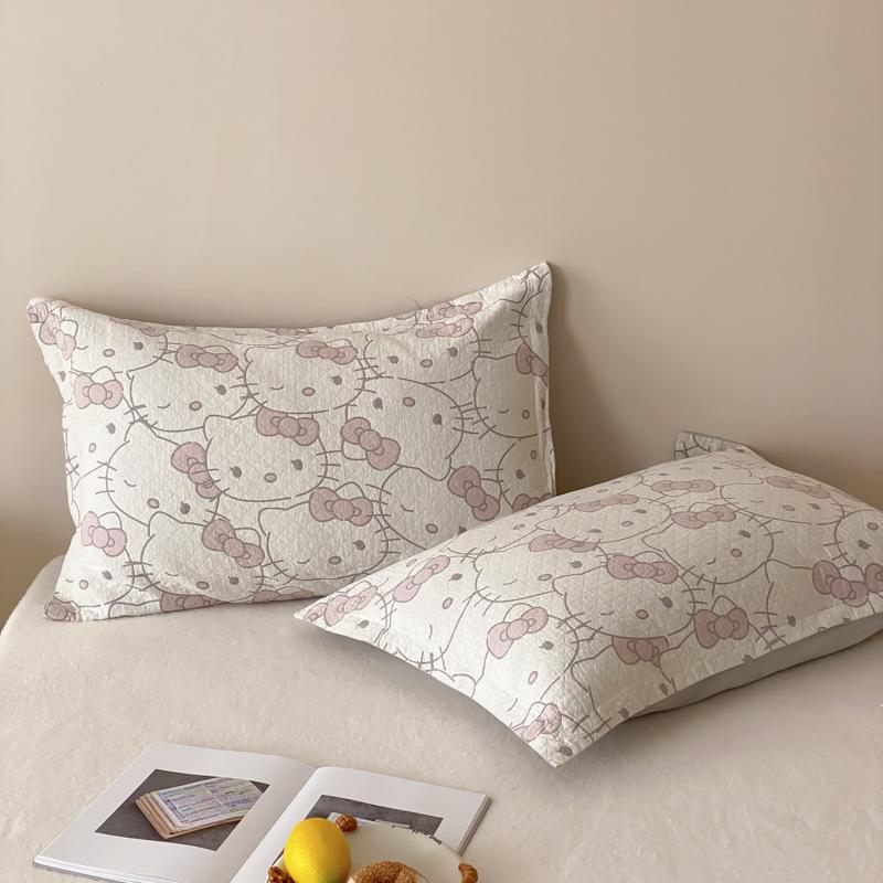 Cartoon Cotton Jacquard Pillowcase Set: 4-Layer Gauze, Soft, Breathable, Universal for All Seasons (Set of 2)