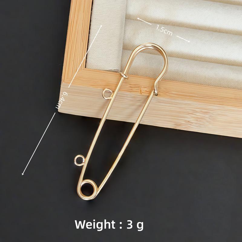 Colorfast Electroplated Safety Pin Brooch with Loop Holder for Sweaters and Pants