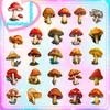 50 Mushroom Stickers Plant Mushroom Stickers Personalized Retro Guitar Notebook Graffiti Stickers