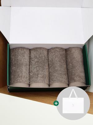 Songwol Handtuch 1% Braune Bohne 200g 40er gekämmtes Handtuch 4er-Pack