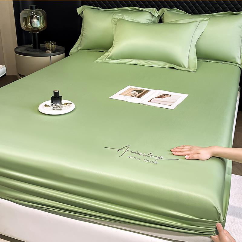 Summer Ice Silk Bed Sheet Single Piece Mattress Protector 25 New Solid Color Bed Cover Dust Cover Summer Sheet