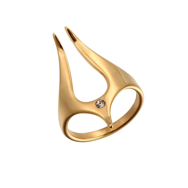 

JOVO эксклюзивные полые кольца в форме лисы для женщин, высококачественные женские кольца из нержавеющей стали, ювелирные изделия, модное кольцо золотого цвета, подарок 7