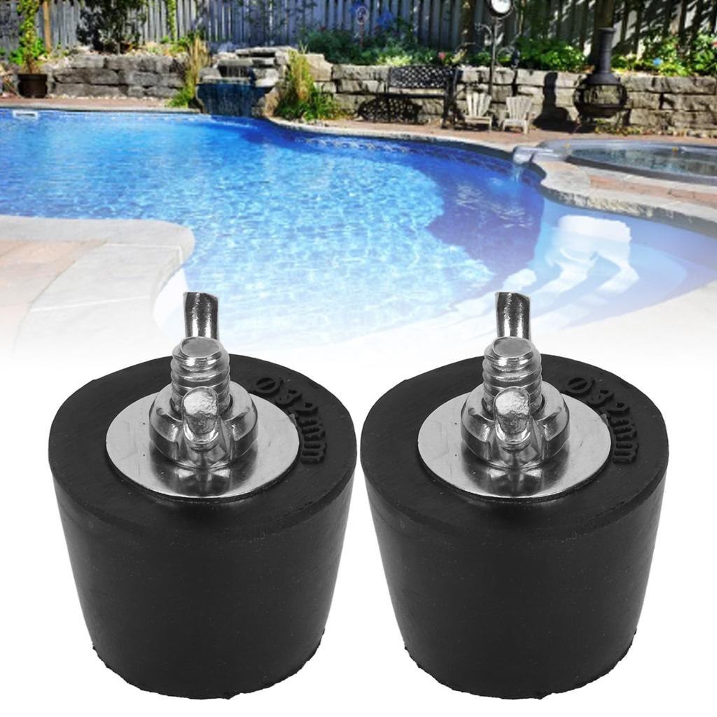 2PCS Pool Winterizing Plug Rubber Stainless Steel Pool Winter Expansion Plugs for Swimming Pool Pipework Winter Fittings