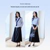VICTORIA&VERA Women's Spring Lyocell Blend Elastic Waist Denim Midi Skirt V9011Q01