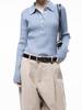 Chaenseseunoi Soft Slim Button Collar Knit - Sky /W243Tp08Sk