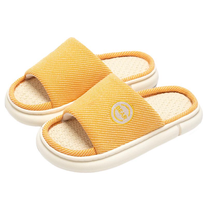 Unisex Breathable Linen Slippers – Indoor & Outdoor, Non-Slip, Silent, for All Seasons, Thick-Soled, 2025 Design.