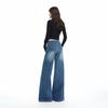 Autumn and winter new wide-leg jeans women's American design sense retro versatile drape loose straight pants