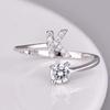 Women A-Z Letter Initial Name Alphabet New Adjustable Casual Rhinestone Fashion Couple Elegant Stackable Ring