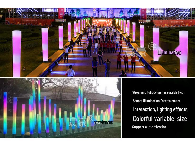 Interactive LED Cylinder: Colorful Touch & Sound-Control Light for Scenic Decoration