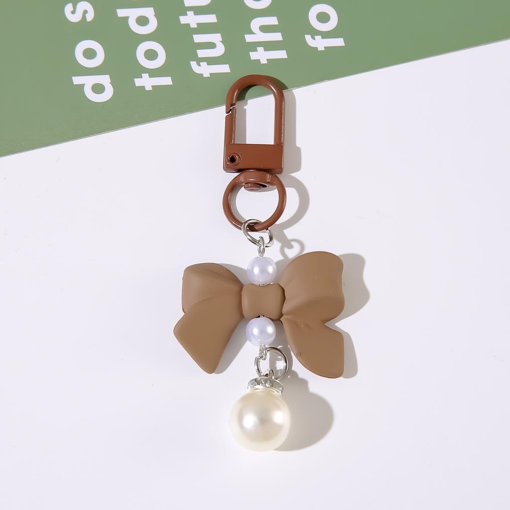 Bow-knot Textured Lacquer Resin Pendant Mobile Phone Accessory Earphone Pouch Keyring Charm Accessory Handbag Clothing Student Gift