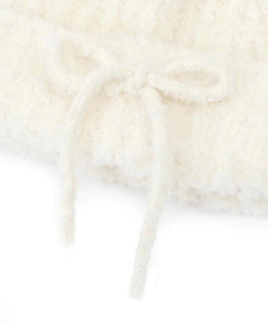 Eondeokeonteulolseutyudio Winter Ribbon Boucle Beanie / Mohair Boucle / Iv