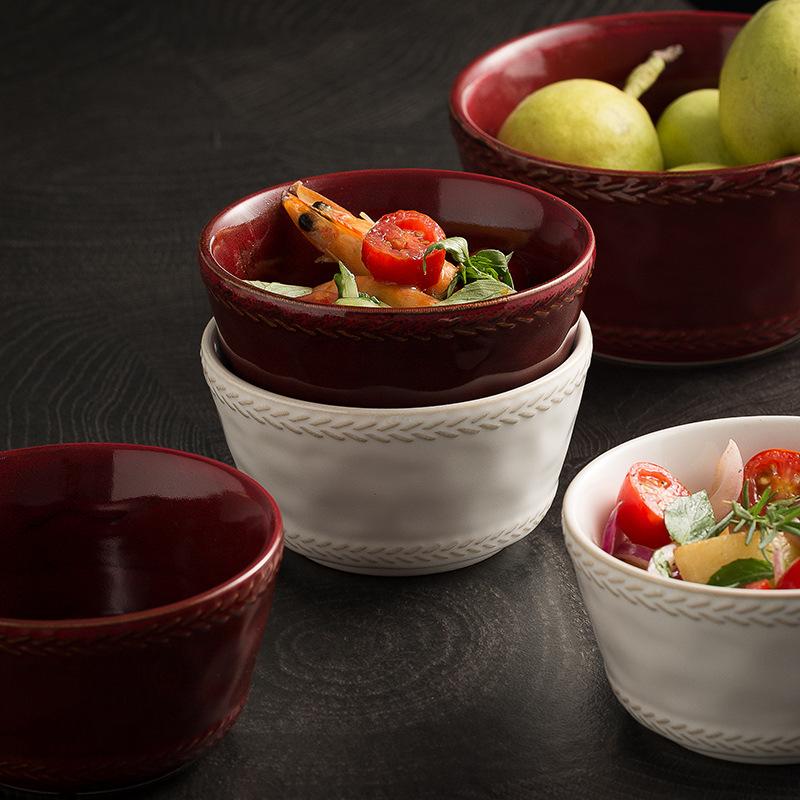 Cloud Underglaze Rice Bowl Household New Japanese Ceramic Bowl High-End Small Bowl Height Anti-Scalding Porridge Bowl