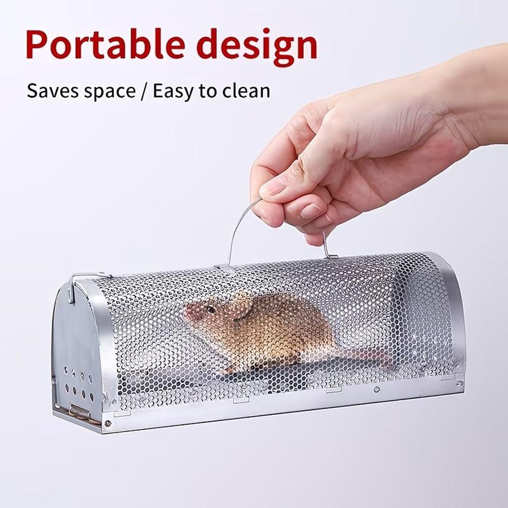 Galvanized Rat Trap Cage High Sensitivity Mice Rodent Catcher Non-toxic Live Mousetrap Garden