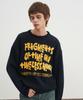 BLOND9 Timeless Jacquard Lettering Knit_Navy:Yellow