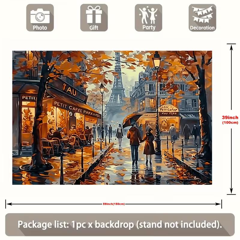 2D Paris Eiffel Tower Backdrop for Romantic & Couple Themed Photoshoot