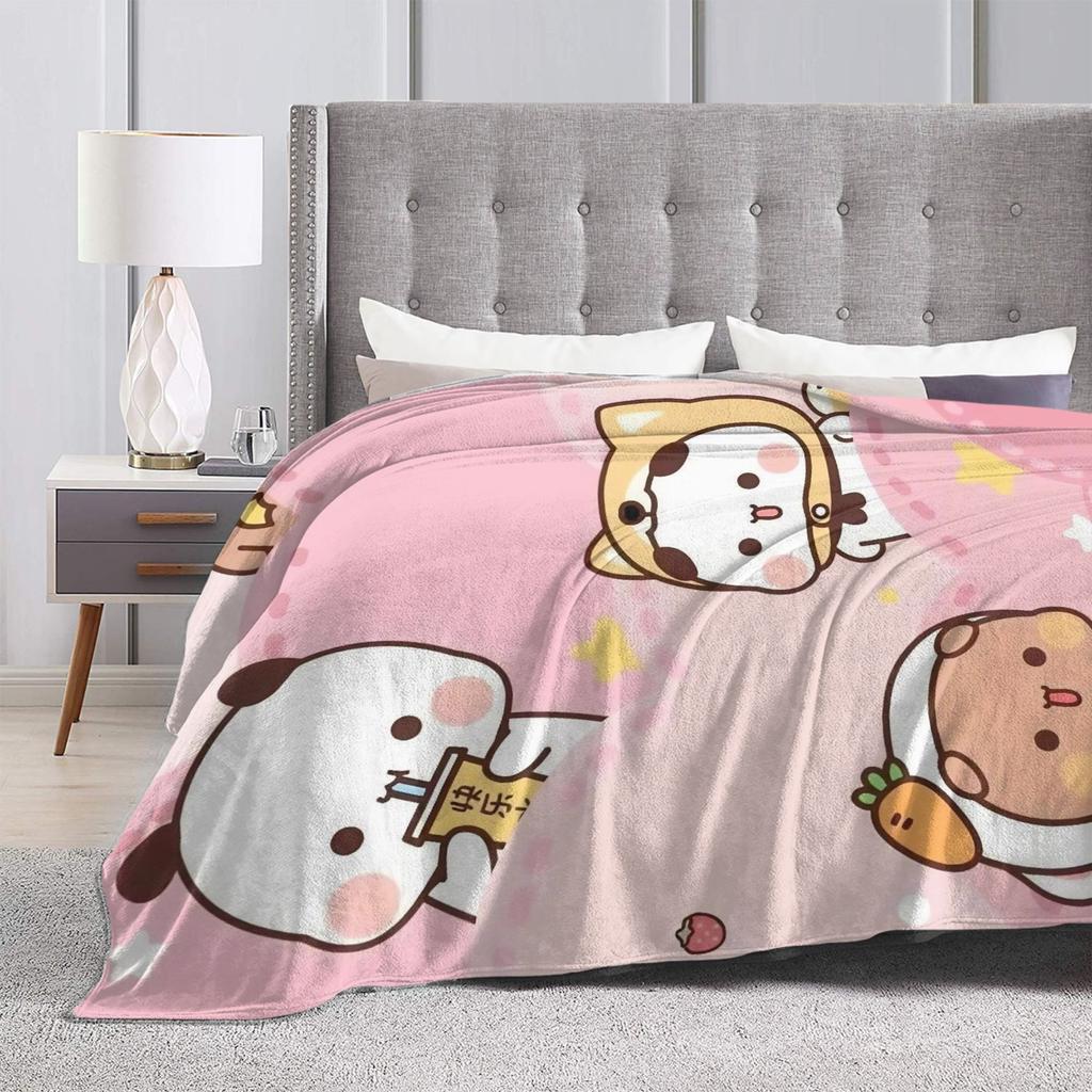 Cartoon Panda Bubu Dudu Blanket Coral Fleece Plush Printed Breathable Warm Throw Blankets for Home Bedroom Quilt