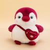 Plush Penguin Stuffed Animal Toy With Bag Decor And Flower Embroidery Design For Kids And Couples Gift