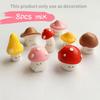 8 Pieces of Decorative Art Mini Emoji Mushroom Statues, Resin, DIY Handmade, Outdoor Succulent Garden Decoration, with Christmas