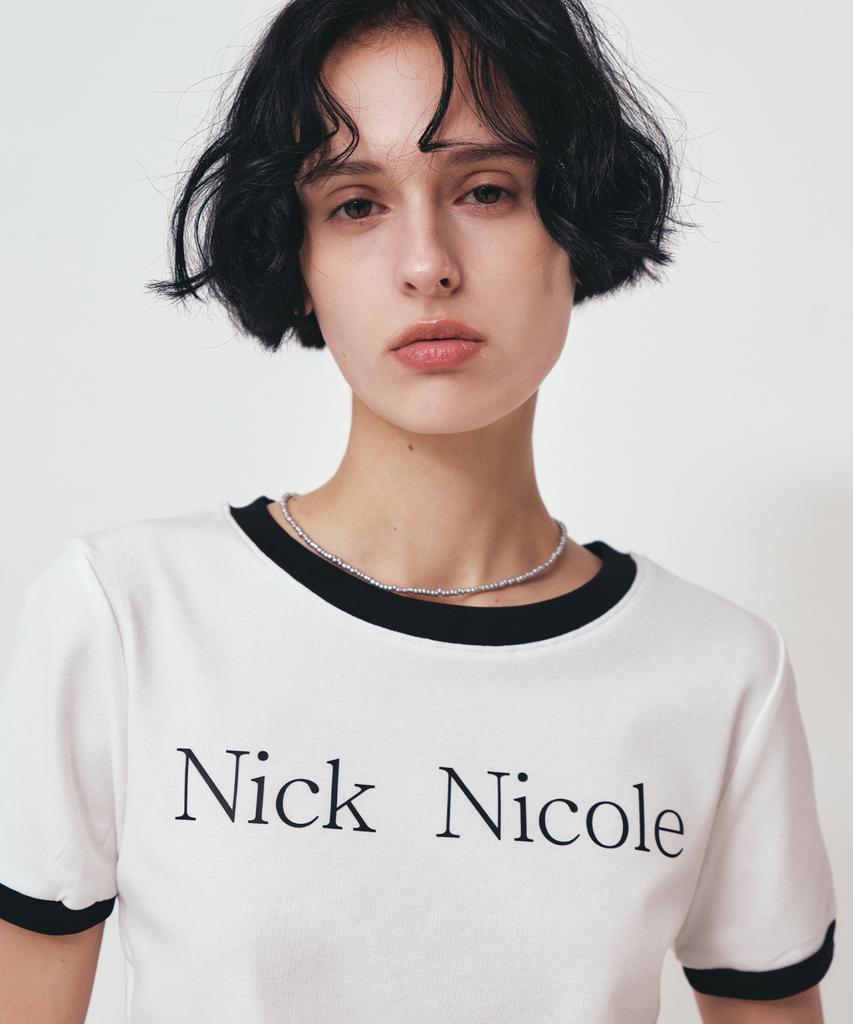 Nigaennikol Nicole Signature Ringer Crop Top_White
