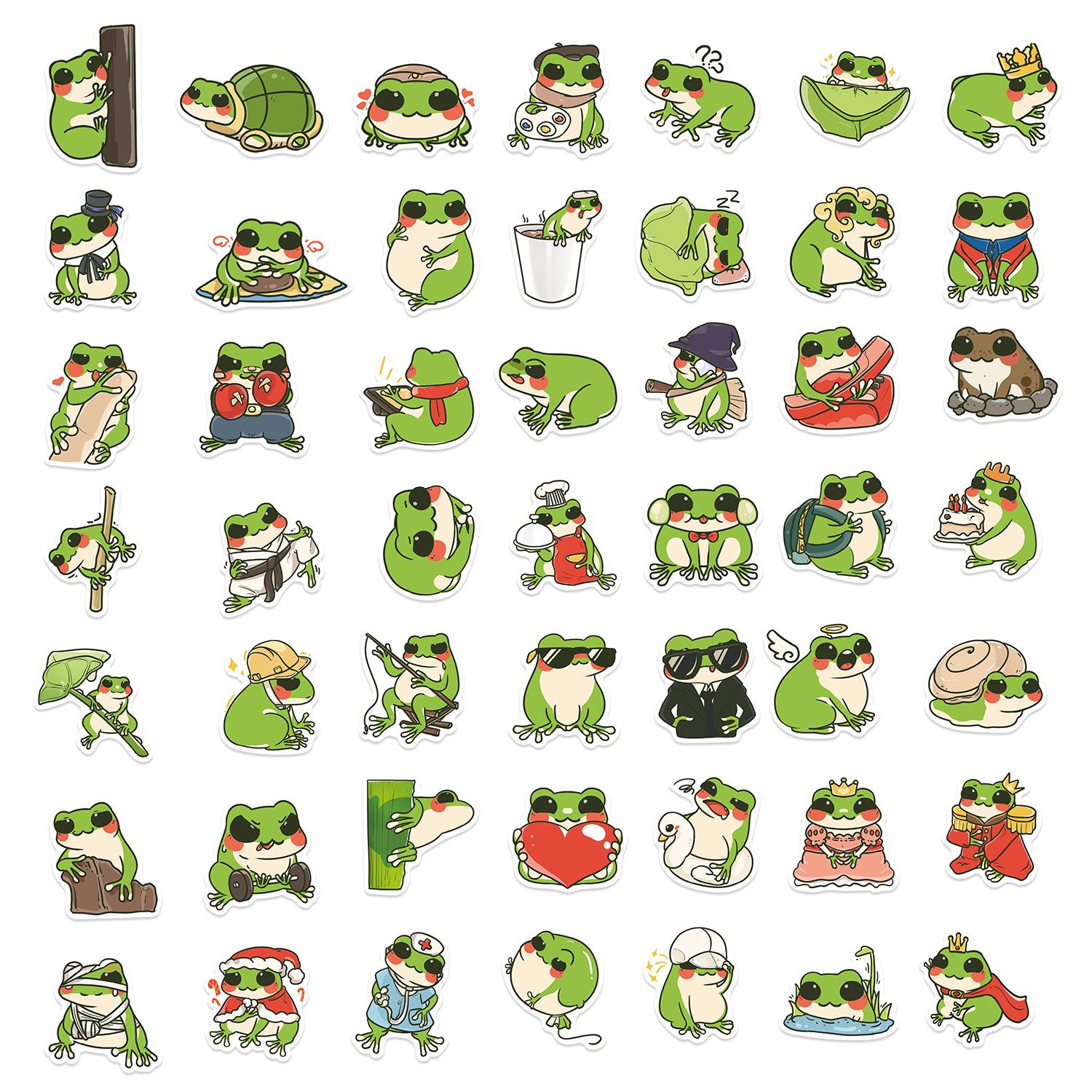 

50 Cartoons, Ever-changing Frogs, Graffiti Stickers, Guitar, Notebook Suitcase, DIY Waterproof Stickers
