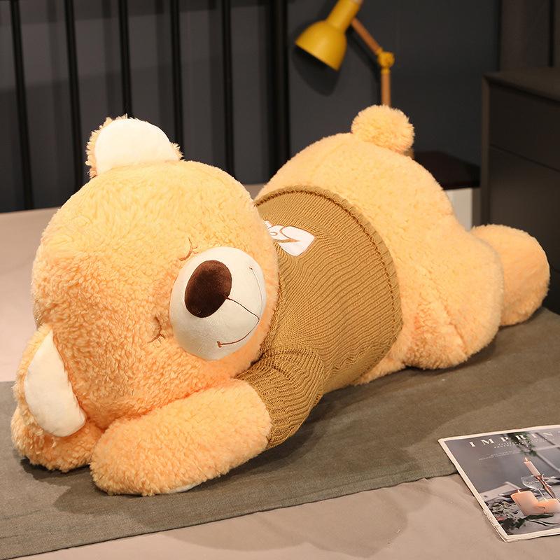 Large Sweater Bear Plush Toy Cute Hug Bear Big Throw Pillow Girl Bed Sleeping Hug Doll Doll Gift