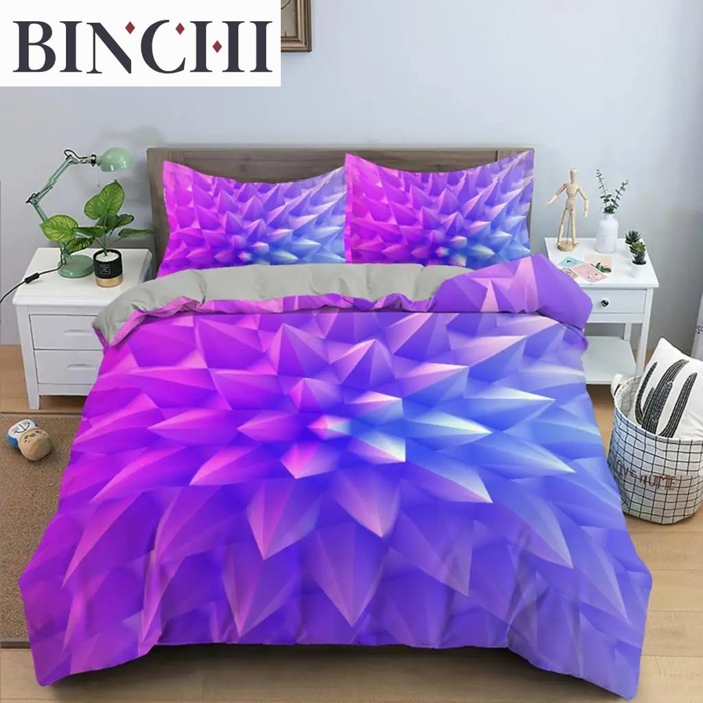 3D Duvet Cover Psychedelic Twin Bedding Collection Luxury Quilt Cover With Zipper Closure 23Pcs Queen Size Polyester Comforter Collections
