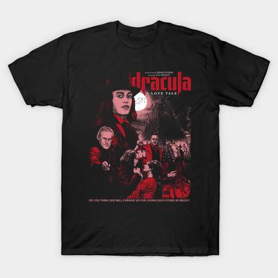 Asian Size Men Print T-shirt Dracula A Love Tale Movie No-Cut Heat Transfer Print Cotton Tshirt