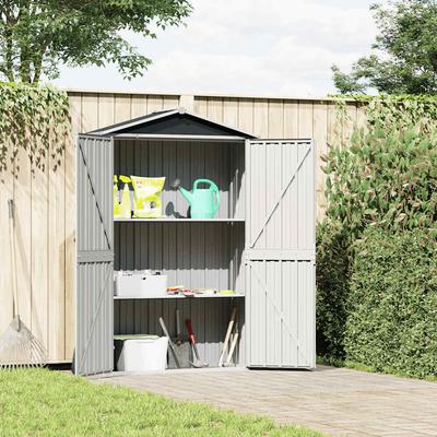 Vidaxl Garden Shed, Anthracite, 116X45X175 Cm, Galvanized Steel