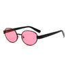 Fashion High-End Retro Oval Metal Frame Sunglasses - Unisex Sun Protection