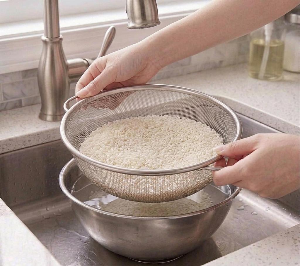 Nagao Deep Bowl and Colander 23cm Outer Stainless Made In Japan Tsubame-Sanjo Set, Standard, Diameter, 18-8 Steel,