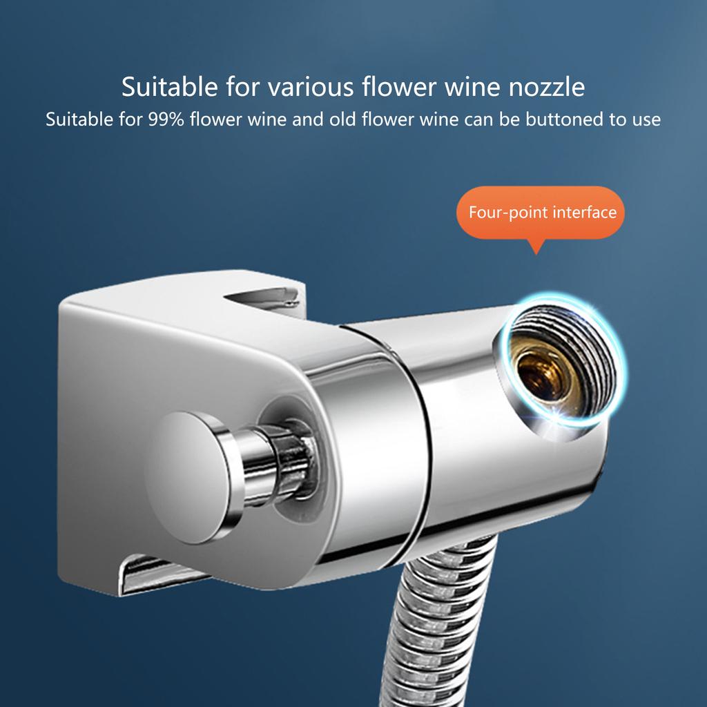 Handheld Shower Bracket Stainless Steel Shower Head Holder 360 Degree Adjustable Shower Wand Holder Easy to Install