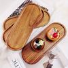 Wooden Tray Original Color Dining Plate Home Creative Oval Wooden Plate Coffee and Tea Cup Holder