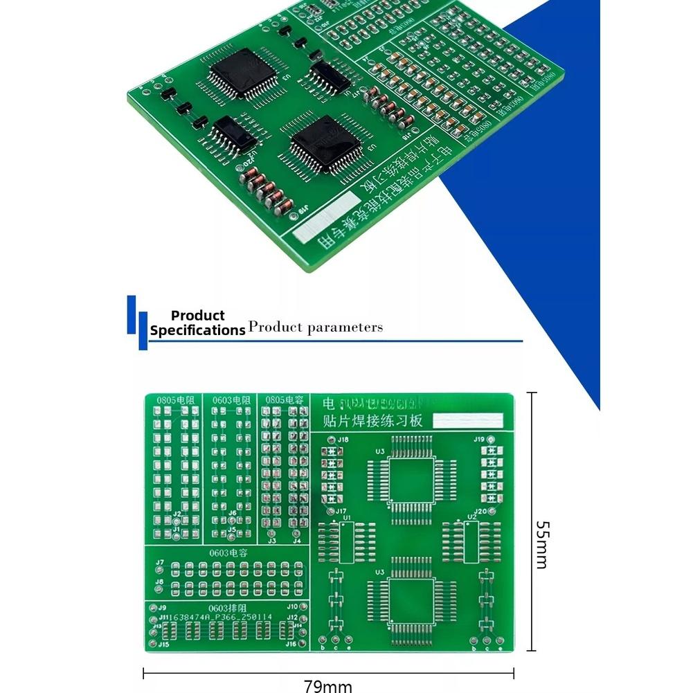 FOR SMD Soldering Practice Kit with 106 Components Including LQFP 44 and 14 Chips for Electronics Hands On Skill Improvement