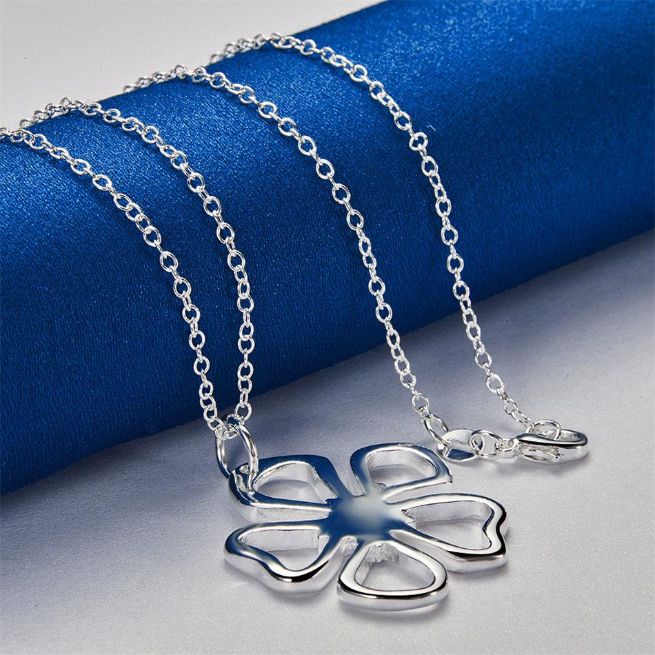 925 Sterling Silver 16-30 Inch Women's Exquisite Flower Pendant Necklace, Fashionable Jewelry Accessories, Wedding Gifts