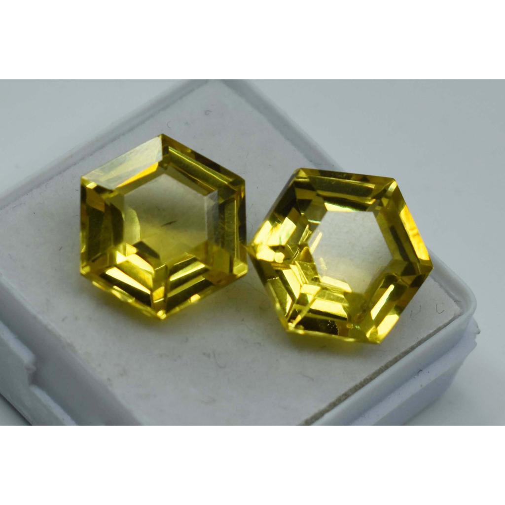 Natural Yellow Sapphire Fancy Shape 21.30 Ct Ring Size Pair Gemstone