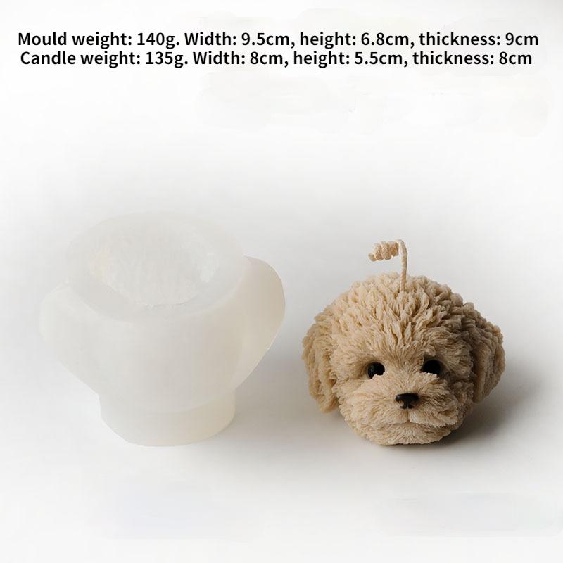 

DIY Handmade Candle Plaster Making Resin Crafts Dog Head Silicone Candle Mold Aromatherapy Form Plaster Molds Home Supplies